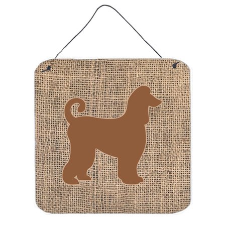 MICASA Afghan Hound Burlap And Brown Aluminium Metal Wall Or Door Hanging Prints MI233045